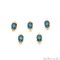 Gemstone Bracelet Charm, Oval 6x8mm Prong Setting, Gold Plated Double Bail, Connector Pendant, GemMartUSA (50310)